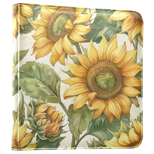 Álbum de Fotos Scrapbook Self Adhesive DIY con Girasoles Vivos, Encuadernado de 3 Anillos, 40 Páginas, 8x10 para Recuerdos miniatura 1