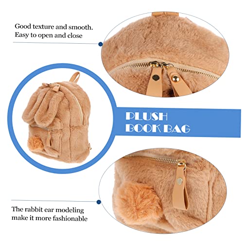 Sacs à main pour l'école et sorties : le sac à dos peluche lapin rose - 6