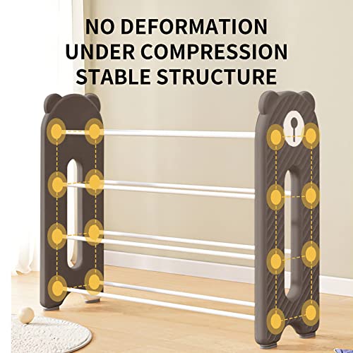 Unicoo Kids Baby Bear Toy Organizer Rack, 14 Bins With Dustproof Storage Cover For Baby Essentials, Kids Toys & Supplies 4 Tier Large Size (Bear Organzier -Brown) #TOP3