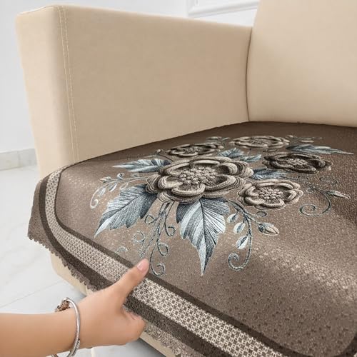 Image of Homerz Premium Waterproof Jasmine Joe Sofa Seat Cover - Floral Printed Sofa Protector | Non-Slip, Washable & Durable Sofa Protector (Mouse, 1 Seater)