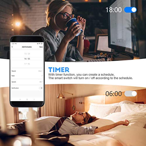 Smart Light Switch,Touch WiFi Smart Switch Compatible with Alexa Google Home and IFTTT,Timer and Remote Control,No Hub Required(3 Gang)