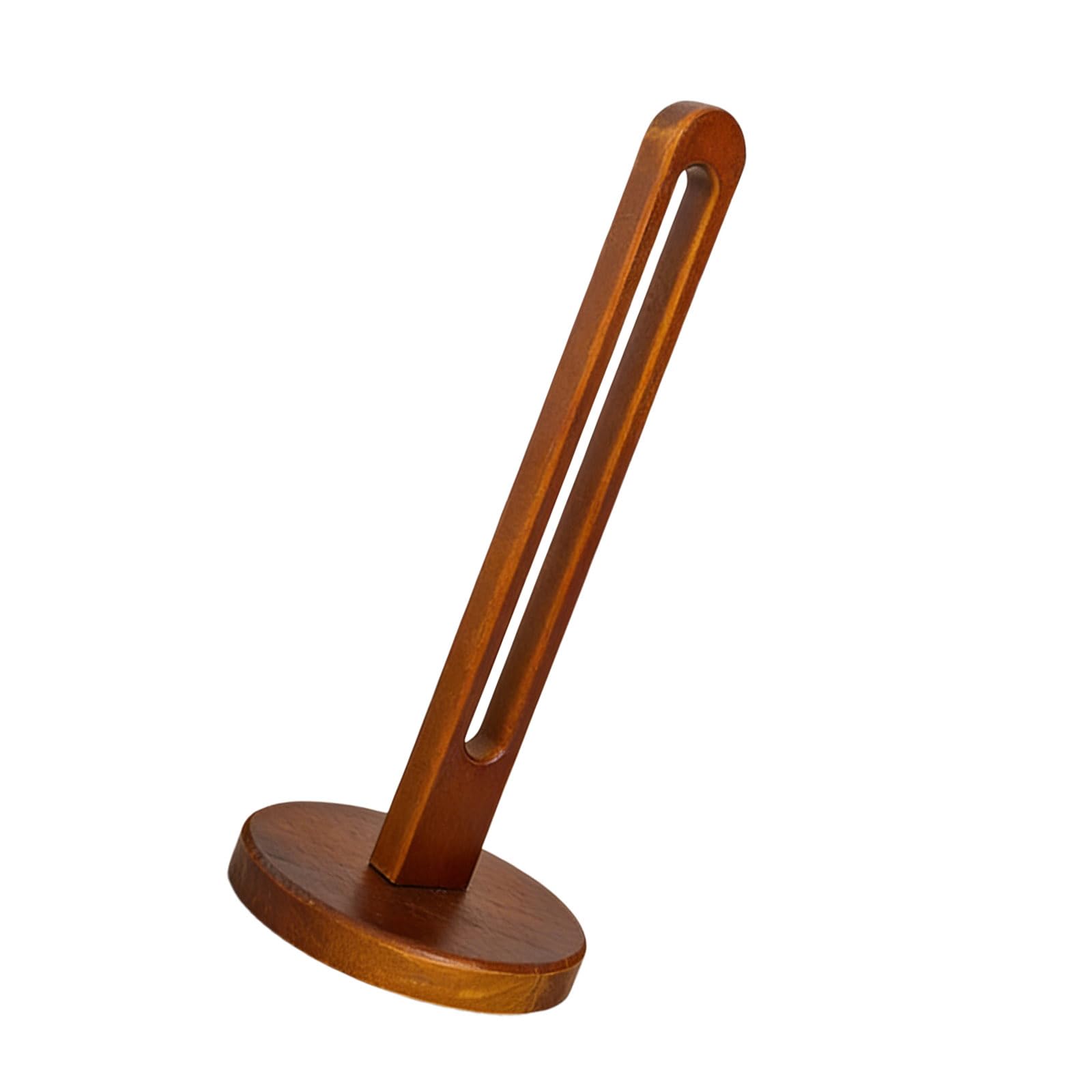 Elnwnnkc Brown Wooden Tissue Holder With Weighted Center Heavy Type Wooden Napkin Holder For Kitchen Or Bathroom Minimalists Wood Paper Towel Stand