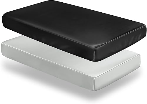 Miniatura 2 de SiinvdaBZX 2 sábanas de satén para cuna para niños, suaves y sedosas para colchón estándar de cuna y niño pequeño (gris claro y negro, 52 x 28 x 8