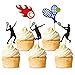 Blumomon 30 pezzi di topper per cupcake da tennis, palline, cupcake, per sport, per tennis, feste, decorazione sportiva