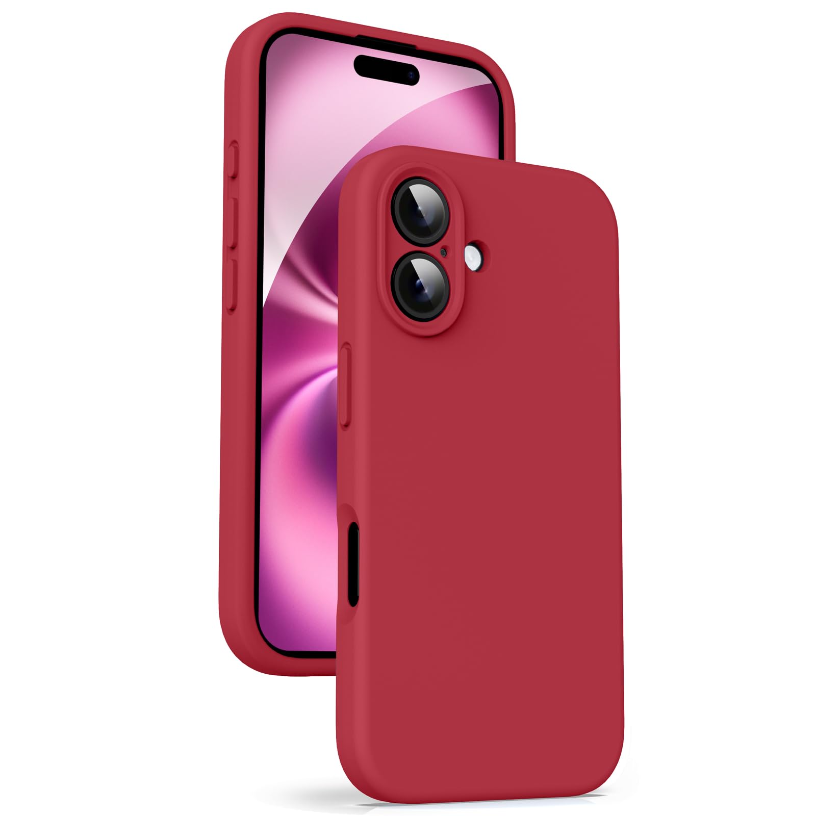 Supdeal Liquid Silicone Case for iPhone 16 - [Camera All-Round Protection] [Soft Microfiber Lining Anti-Scratch] 4 Layer Full Covered Shockproof Gel