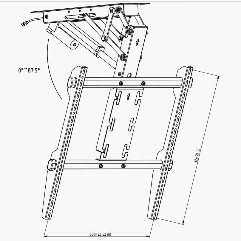 Image of Audiovan Motorized Ceiling TV Mount with Remote Electric Flip Down TV Bracket for 32 to 75 inch Flat and Curved Screen