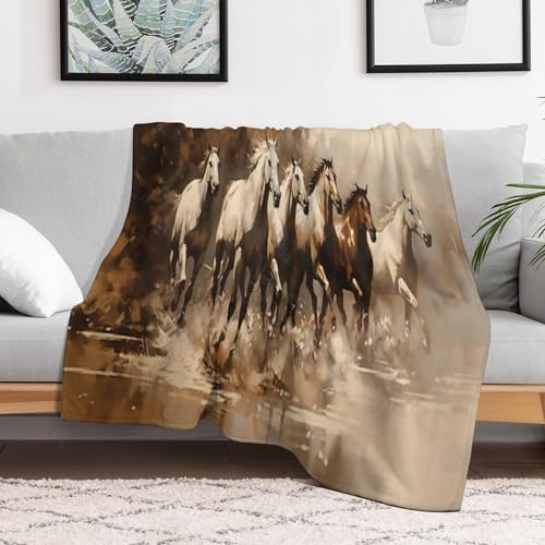 Couverture canape cheval en flanelle douce pour grand lit - 3