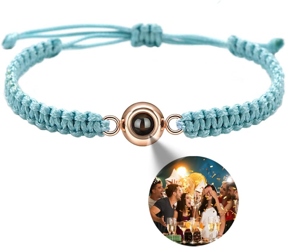 Custom Bracelets with Picture inside, Custom Circle Photo Projection Bracelet Customized Picture,Bracelet Personalized Photo,Projection Bracelets with Photos,Memorial Gifts for Women/Men/Family