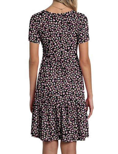 Image of TAOHUADAO 2026 Summer Dresses for Women Short Sleeve Ruffle Casual Sundress with Pockets