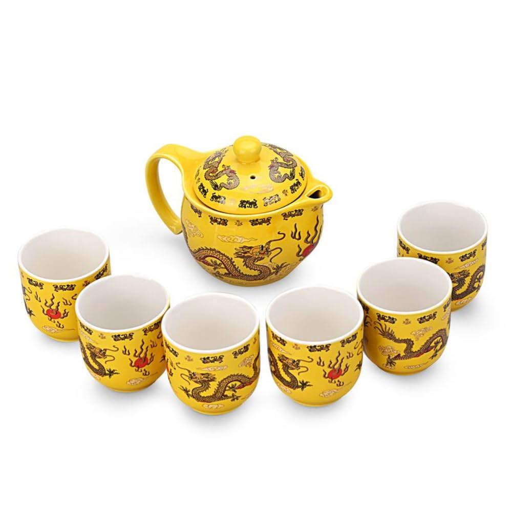 Service à thé Kung Fu 7 pièces Ensemble de théière en céramique pour la Maison Ensemble de Tasse à thé
