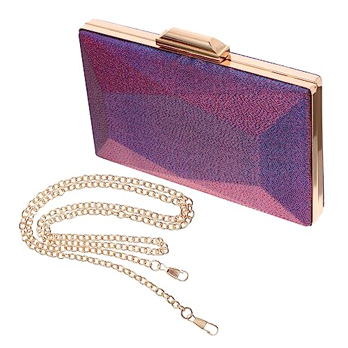 Pochette rose vif et violette dégradée pour femme sac de soirée élégant froncé