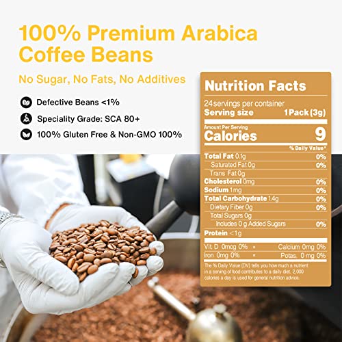 Saturnbird Coffee Instant Cold Brew, 48 Count Single Serve Iced Coffee, 100% Arabica, Light/Medium/Dark Roast 6 Flavors Variety Packs, Easy Use For Camping Traveling Home Office #TOP2