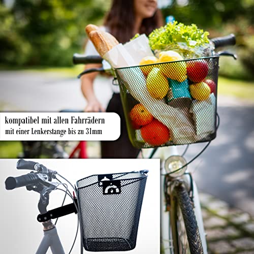 Fahrradkorb Ora-Tec Feinmaschiger Metall Lenkerkorb Klicksystem