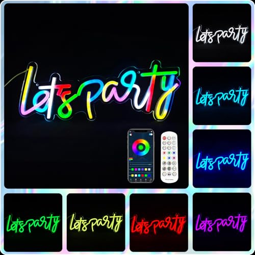 Image of Custom RGB LED Neon Sign App Remote Personalized Name Logo Wall Decor Light | 16M RGB colors, App & remote control, dimmable, custom text /logo, decor for bar salon wedding business gift