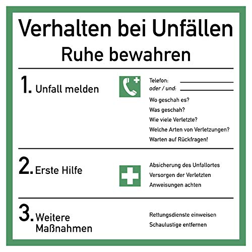 Cartello con linea di comportamento in caso di