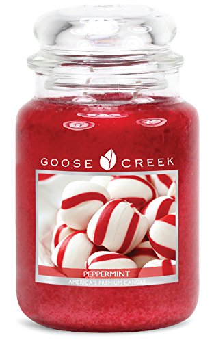 Goose Creek Candles Peppermint Scented Essential Jar Candle, Top Quality Great Fragrance, 24 oz