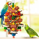 Vogelspielzeug, Papageienspielzeug für große Vögel, natürlicher Maiskolben und Luffascheiben, Vogelkauspielzeug für Graupapageien, Aras, Kakadus, Amazon-Papageien und andere kleine und mittelgroße – Bild 2