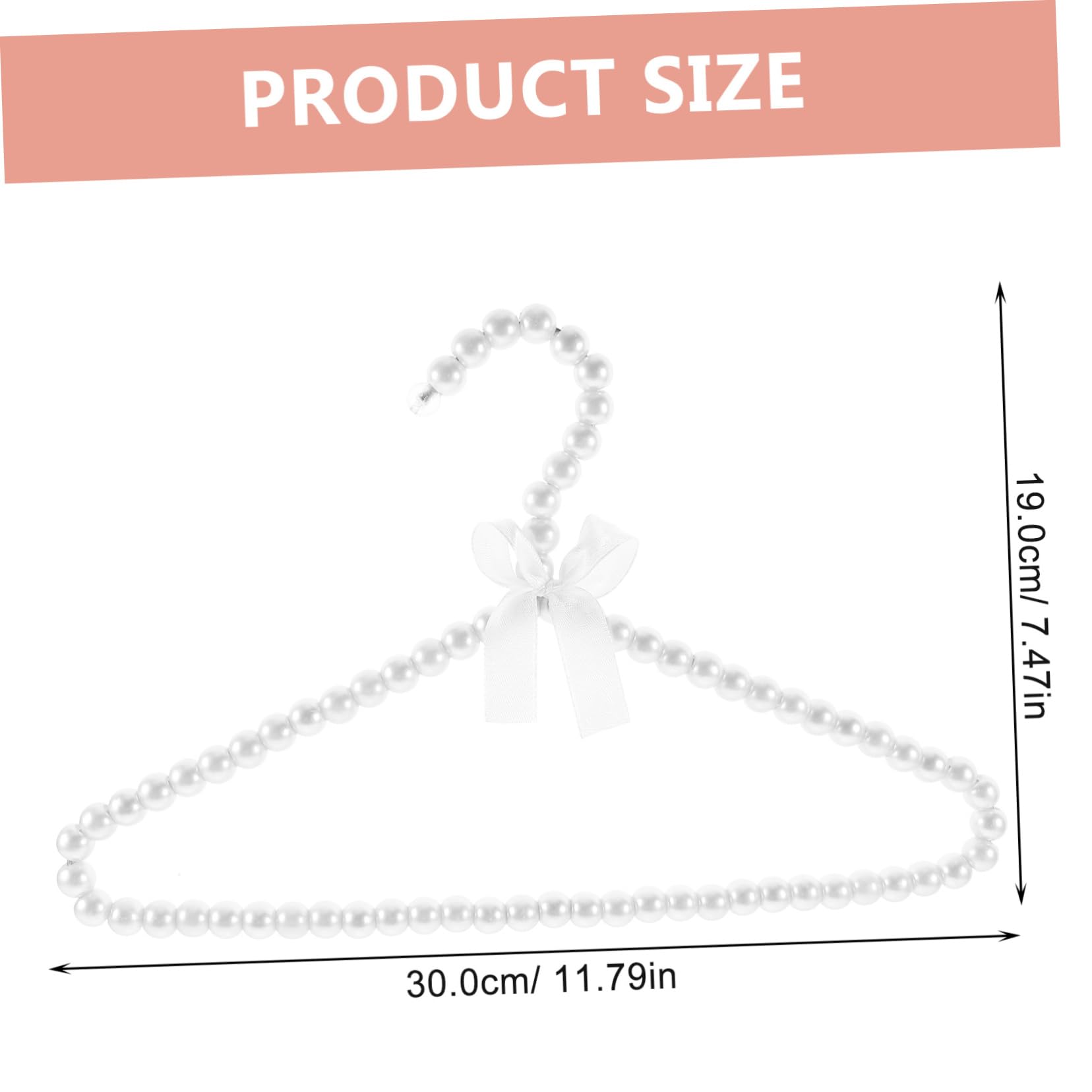 VALICLUD 2Pcs Pearl Beaded Small Hangers for Clothes Non Skid Nursery Hangers for Clothes Organization for Closets and Storage