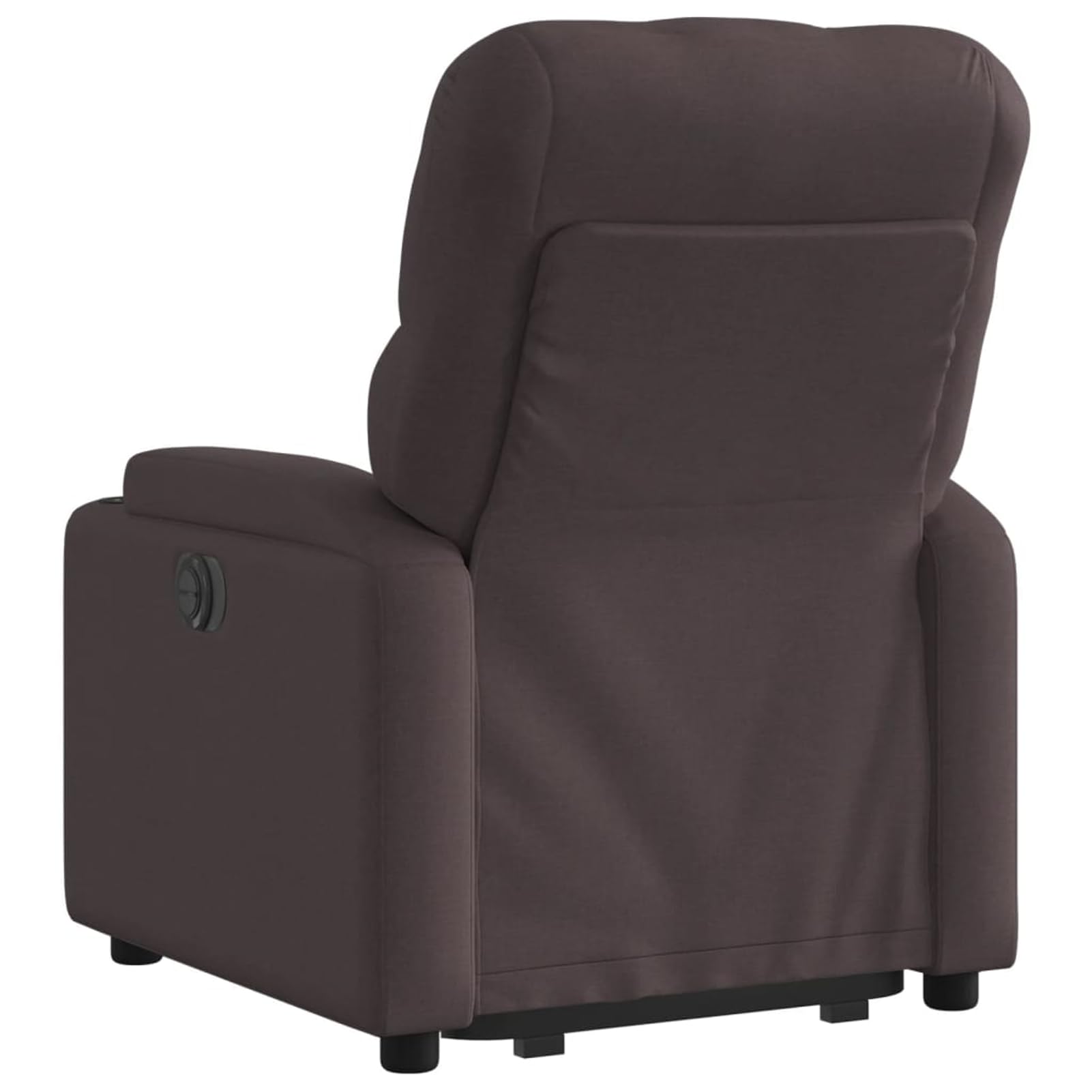 Fotel relaksacyjny z funkcją wspomagania wstawania, ciemnobrązowy materiał, 74 x 86,5 x 93,5 cm, dla seniorów i osób o ograniczonej sprawności ruchowej