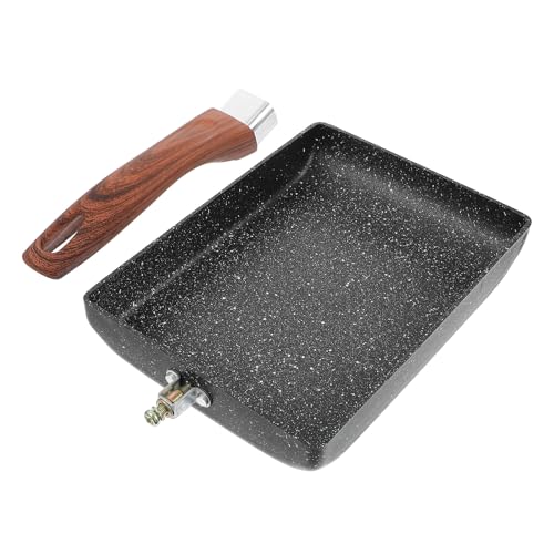 BAZEITFLOW Poêle à Œufs Carrée Antiadhésive pour Cuisson à Induction et Gaz Poignée Ergonomique Isolante Fond Plat pour Répartition Uniforme Chaleur Adaptée Cuisine Maison