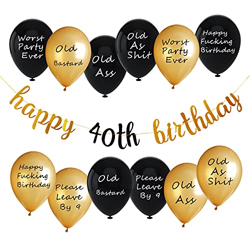 Funny 40th Birthday Decorations For Men Women Reusable Abusive Birthday Balloons With Happy 40th Birthday Banner 40 Birthday Party Supplies Gifts for Her Him Funny 40th Birthday Decorations For Men Women Reusable Abusive Birthday Balloons With Happy 40th Birthday Banner 40 Birthday Party Supplies Gifts for Her Him