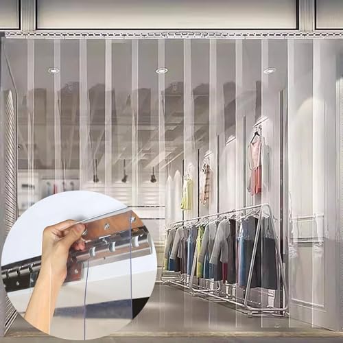 Rideau de porte à lanières transparent pour garage et atelier propre - 2