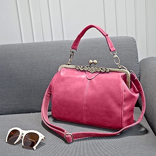 Bolso mediano de mujer tipo Tote en cuero rosa miniatura 3