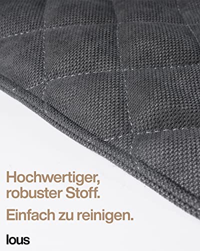 Lous handgefertigtes Hundekissen Hundematte, Hundedecke für mittelgroße und kleine Hunde, waschbar bei bis 90ºC, Sofaschutz, Haustier, Hunde und Katzen (L ca. 98x97x3 cm, Anthrazit/Grau)