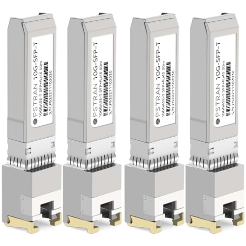 Image of 10GBASE-T SFP+ Copper Transceiver Module Compatible with Extreme 10338 10301-T 30m RJ45 Cat6a /7 4 Pack