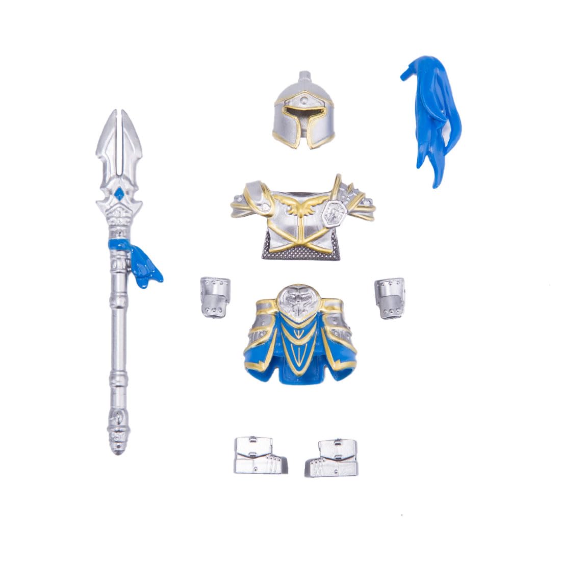 LOKLNEYK Military Weapons Set, 9PCS Medieval Knight Shield Guard Armor & Weapons Accessory Building Block Pack, Compatible Minifig Combat Gear for Custom Figures