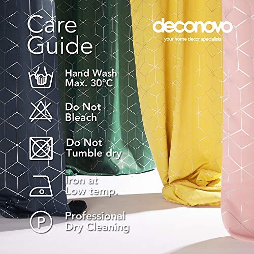 Deconovo Blackout Curtains, Eyelet Curtains, Diamond Foil Printed Thermal Insulated Curtains for Bedroom, 46 x 54 Inch(Width x Length), Navy Blue, One Pair - Image 6