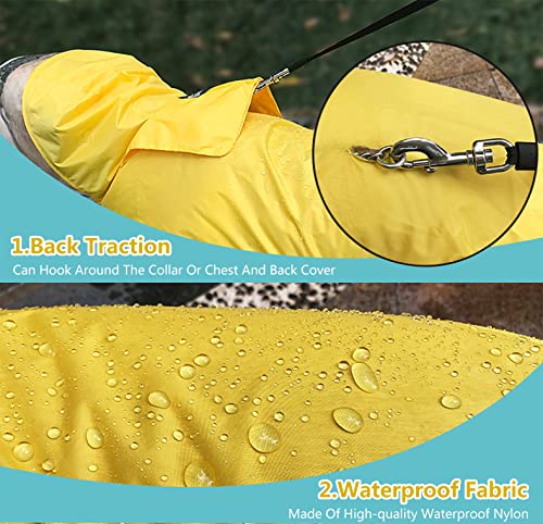 PETCUTE Dog Raincoat Large Pet Waterproof Coat Rain Jacket for Dogs with Hood,Ultra-Light Dog Hooded Raincoat Jacket for Dogs,Adjustable Dog Raincoat Jacket with Reflective Strip,Collar & Harness Hole - Image 4