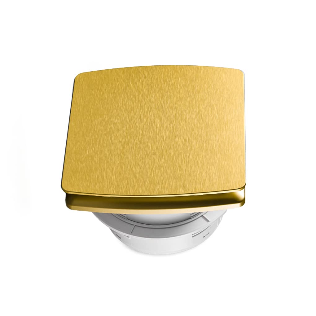 Ventilador de escape de baño y cocina de alta velocidad de 2200 rpm, ventilador de pared con extractor de flujo de aire reemplazable para uso en hotel y oficina (dorado, 4 pulgadas)