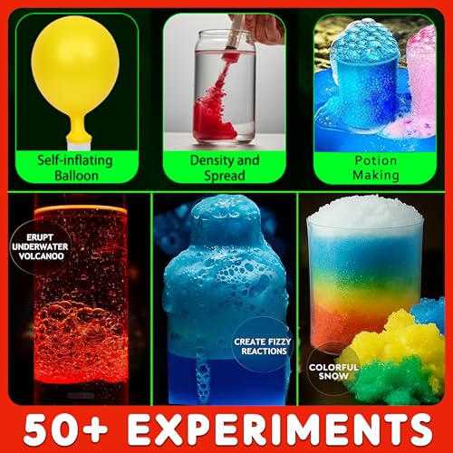 Image of Kit4Curious Science Experiment Kit | Chemistry Reactions + Physics Projects STEM Learning Educational kit | Birthday Gifts Ideas for Kids 6,7,8,9,10,11,12,13,14 Year Olds