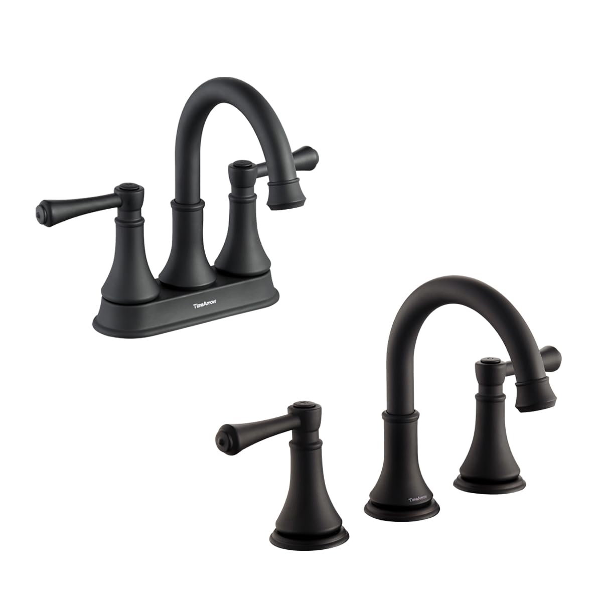 TimeArrow Matte Black 8 inch Widespread Bathroom Sink Faucet, 4