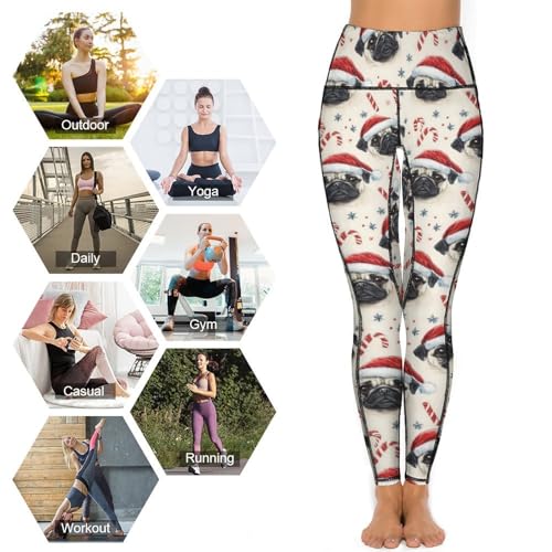 Legging Noël imprimé bouledogues français pantalon yoga femme