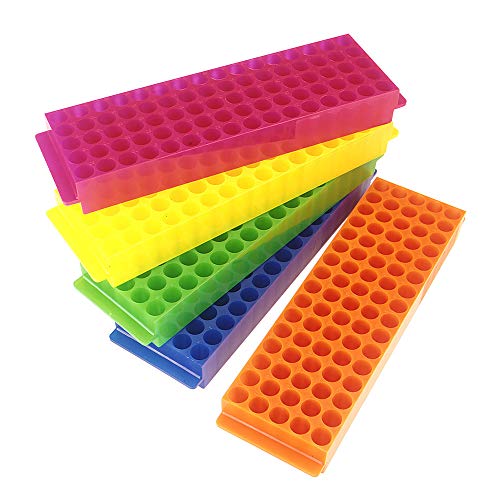 80-Well Tube Rack, Assorted, Polypropylene, 5 Racks/Unit