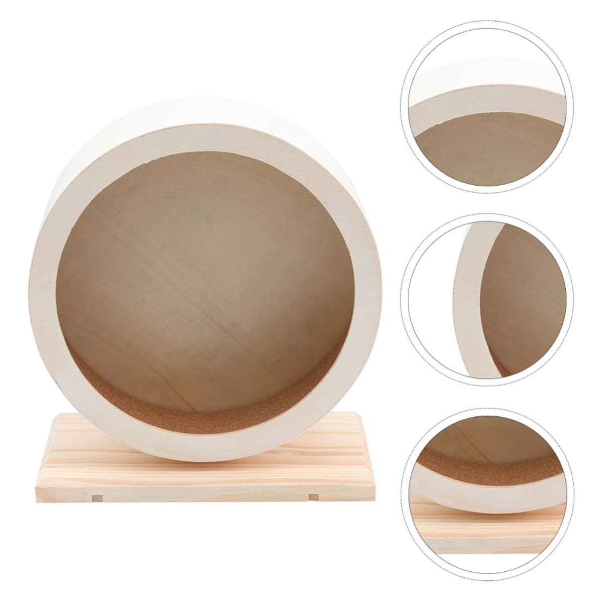 Kichvoe Ruota Silenziosa in Legno per Roditori Piccoli, Gioco Antistress e Divertente, Supporto Stabile e Adatta per Esercizi di Criceti e Cincillà