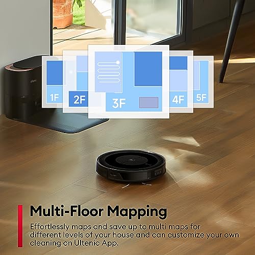 Ultenic TS1 Robot Vacuum Cleaner with Mop, DualSpinPower Mopping, 3000Pa Suction Robotic Vacuums with Self Emptying Station, NaviFree Smart Navigation, Advanced App Control, Works with Alexa - Image 6