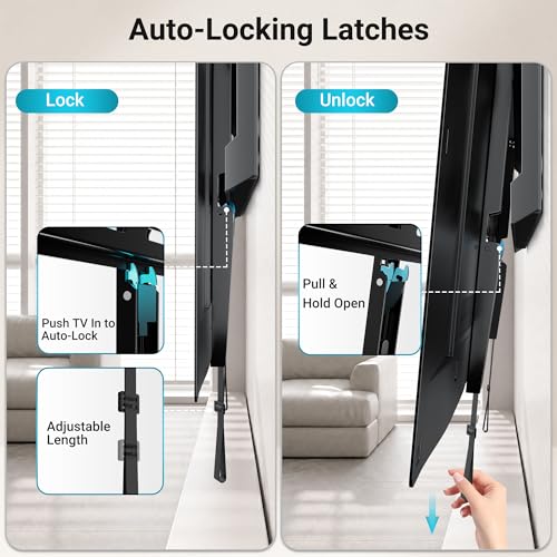 Image of BONTEC Fixed TV Wall Mount for 43 to 100 Inch TVs, Low Profile Design, Space-Saving 0.9'' from Wall, Heavy Duty One-Piece Bracket up to 220 lbs, Max VESA 800x600mm, Fits 16'' /24'' /32'' Wood Studs