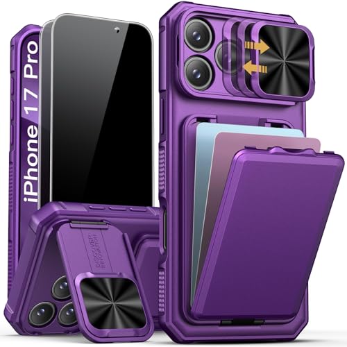 Image of SSLOTSCASE for iPhone 17 Pro Case with 2X Privacy Protector, Dark Purple