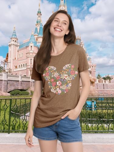 Image of Magic Kingdom Castle Shirt Holiday Short Sleeve Boho Clothes for Women