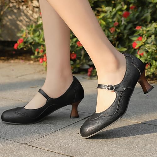 Ankle Strap Kitten Heel Mary Jane Round Toe Women Shoes3