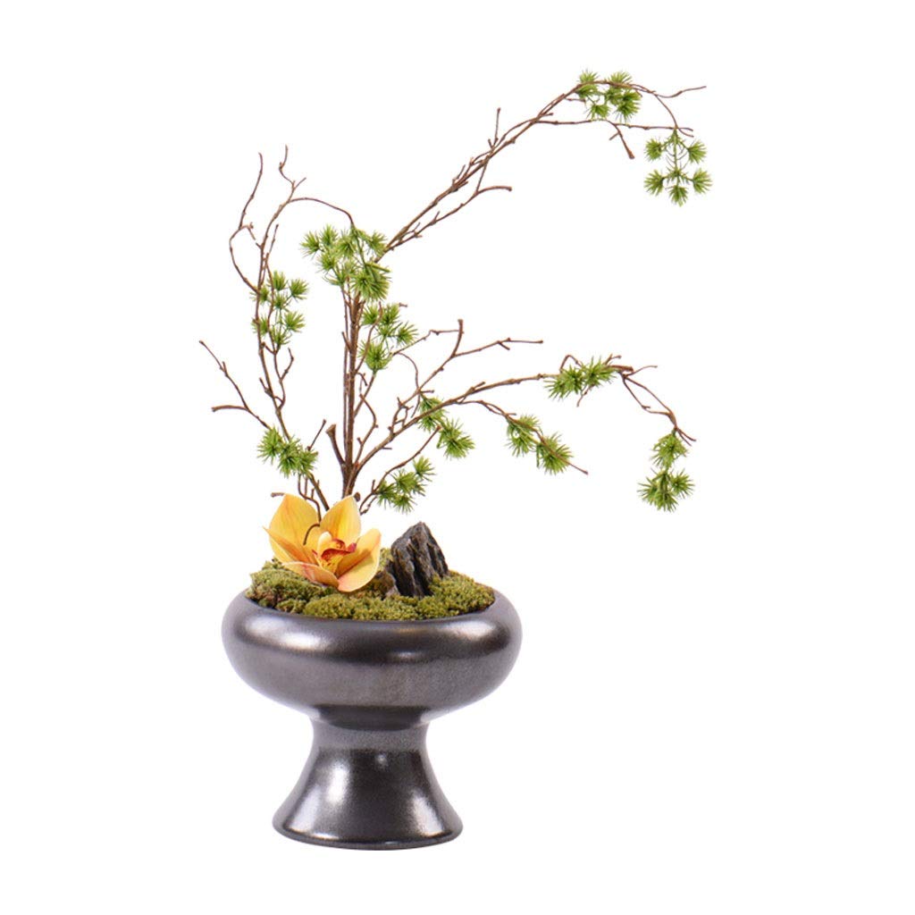 NGDFGR Handmade Chinese-Style Simulation Green Plant Artificial Small Bonsai, Living Room Porch Corridor Simulation Plant, Ceramic Flower Pot Artificial Potted Fake Plant