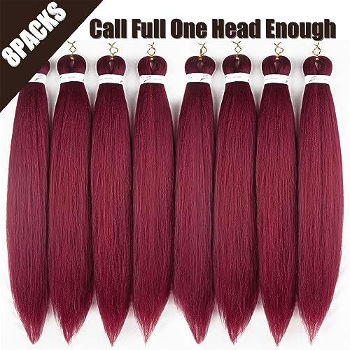 Pre-stretched Braiding Hair Professional Easy Crochet Braid Hair 26 Inch 8 Packs Hot Water Setting Soft Synthetic Braiding Hair(26 inch 900#) - Image 4