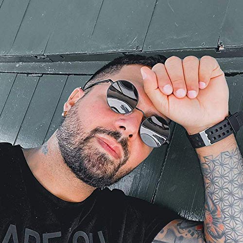 Joopin Polarized Round Sunglasses, Circle Hippie Sun Glasses Uv Protection, Trendy Hippy Circular Shades For Men Women, Cute Small Sunnies For Driving Fishing Costume (Black Simple Packaging) #TOP7