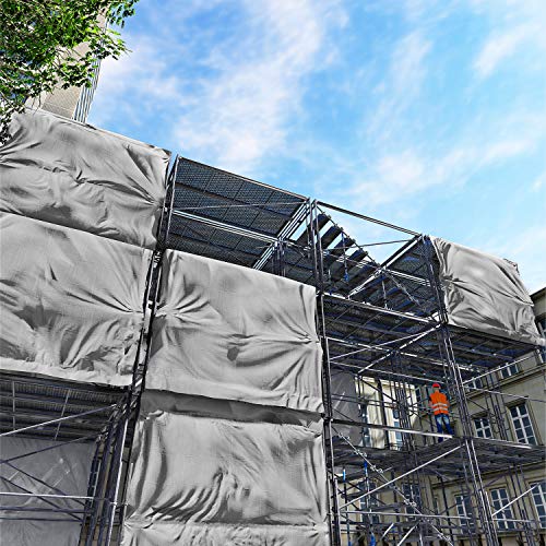 Windscreen4less 30' x 40' Heavy Duty 10 Mil Waterproof Silver Poly Tarp