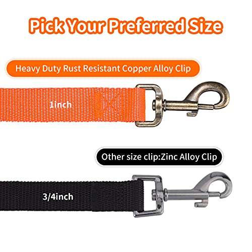 Image of HIKISS Long Dog Leash Obedience Recall Training Agility Lead with Thickening Material for Large Dog - 15ft 20ft 30ft 50ft 100ft Training Leash(Orange 20ft)