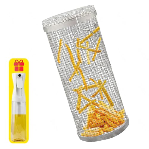 Wizvox Parrilla Barbacoa Giratoria, Ccesorios Barbacoa De Gas Parillas para Barbacoa, Accesorios para Parrilla Al Aire Libre (Viene con Un Rociador De Aceite De 300ml),1pcs