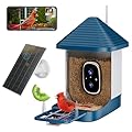 Bird Feeder with Camera, Smart AI Bird Identification & Solar Panel,2K HD Live View Instant Alerts, Auto Capture, Weatherproof Outdoors Garden Camera, for Birds Lovers